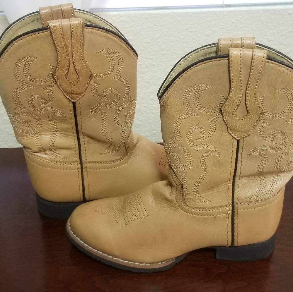 Cody James Kids Tan Leather Round Toe Boots